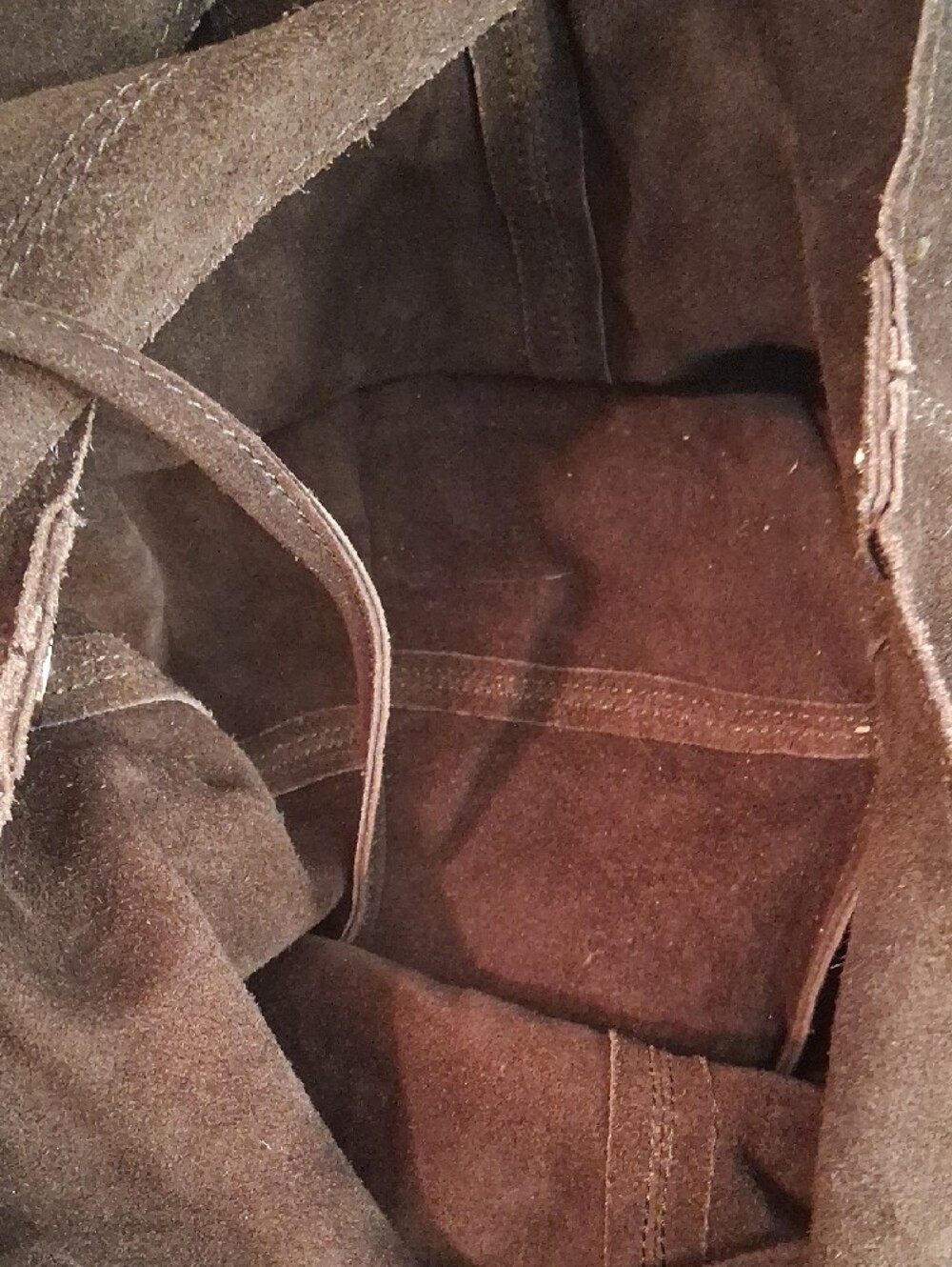 Haute Hippie Dark Brown Large Suede Hobo Bag - Picture 3 of 9